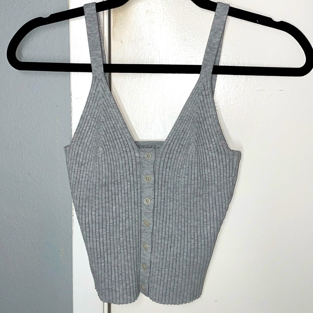 Aerie Knit Button Tank Top